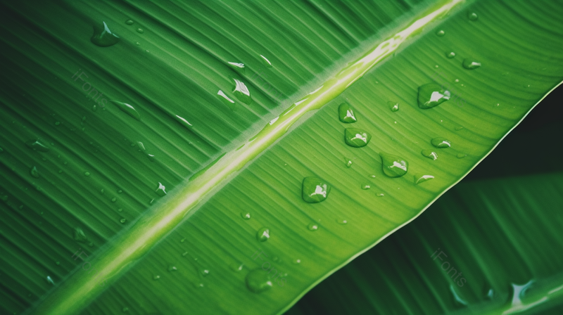 绿色清新芭蕉叶树叶水滴纹理特写背景,高清,摄影图,摄影图片,图片大全,摄影图免费下载